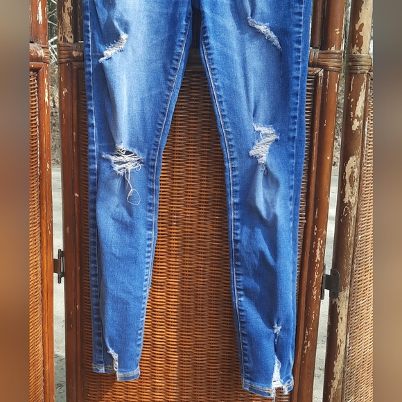 🍀3/15 Old Navy High Rise Skinny Blue Jeans - Picture 3 of 7